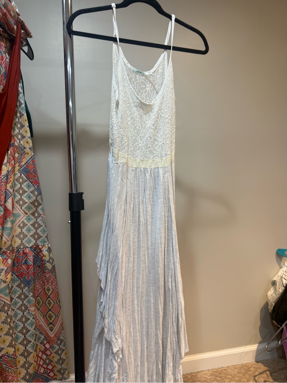 Urban Outfitters Ivory Lace-Top Maxi Dress